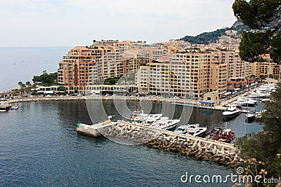 View Monaco neighborhoods. The beautiful Mediterranean Coast. Cote d'Azur Editorial Stock Photo