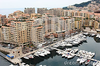 View Monaco neighborhoods. The beautiful Mediterranean Coast. Cote d'Azur Editorial Stock Photo