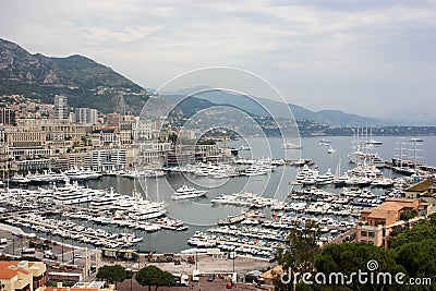 View Monaco neighborhoods. The beautiful Mediterranean Coast. Cote d'Azur Editorial Stock Photo