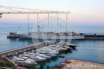 View Monaco neighborhoods. The beautiful Mediterranean Coast. Cote d'Azur Editorial Stock Photo