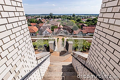 View of monastery terraces in Lysa nad Labem town, Czech Republ Stock Photo