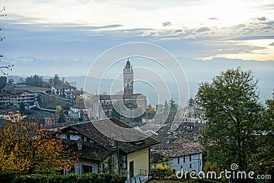 View of Monforte d`Alba, Italy Stock Photo