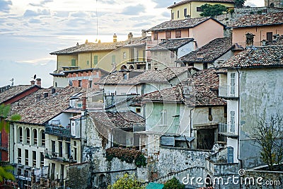 View of Monforte d`Alba, Italy Stock Photo