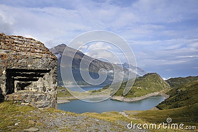 View of Mont Cenis lake Stock Photo