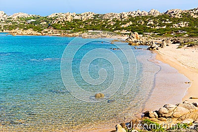 View of of Monti di Rena beach on island the Maddalena, Sardinia Stock Photo