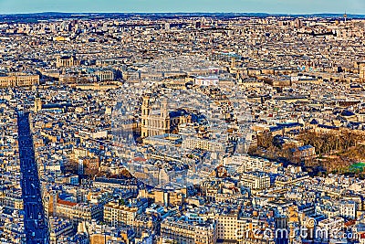 View from the Montparnasse tower on Paris in early spring Stock Photo