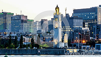 View of Montreal downtown at sunset, Quebec, Canada Stock Photo