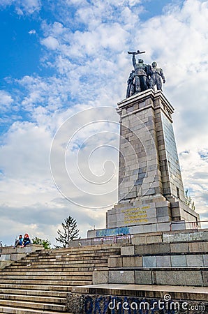 View of the monument of the soviet army in Sofia, Bulgaria Editorial Stock Photo