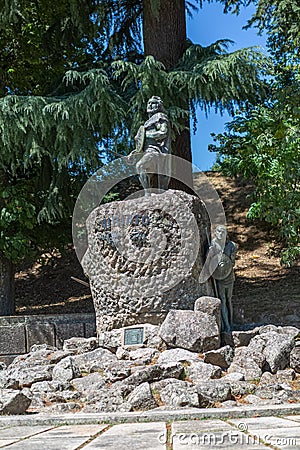 View of a monument, statue of Viriatus Viriathus from Lusitania Editorial Stock Photo