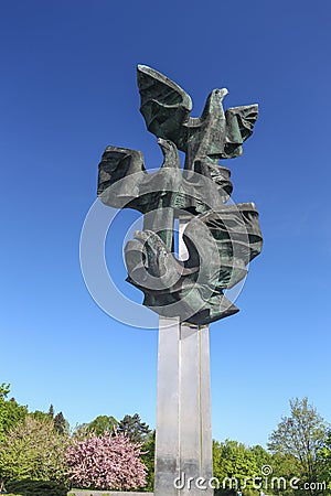 View of the monument in the Szczecin Stock Photo