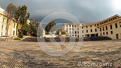 View of the monument to the Battle of Ayacucho in the La Candelaria area in the downtown of the city of Bogota Editorial Stock Photo