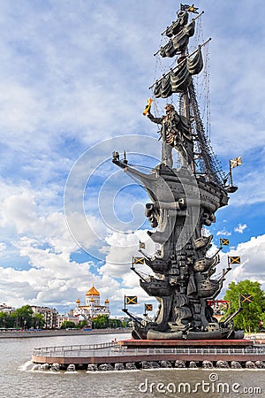 View of the monument to Peter the great Editorial Stock Photo