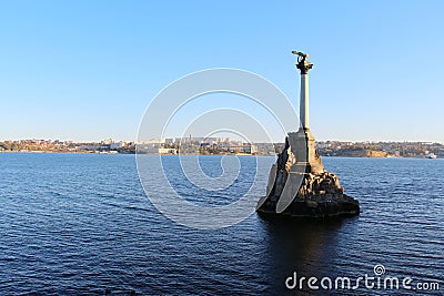 View of Monument to the Sunken Ships in Sevastopol Stock Photo