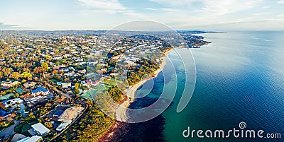 View of Mornington Peninsula coastal suburbs. Stock Photo