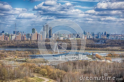 View of Moscow and the ice Palace in Krylatskoye Stock Photo