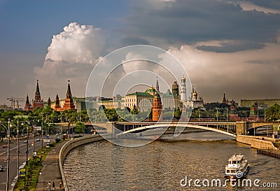 A view of moscow kremlin after rain Stock Photo