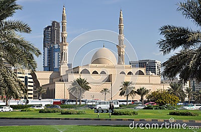 View of a mosque in arabic city Stock Photo