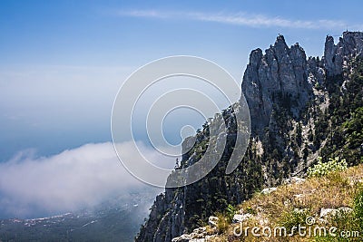 View from Mount Ai-Petri, Crimea. Beautiful nature of Crimea Stock Photo