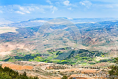 View from Mount Nebo in Jordan 6 Stock Photo