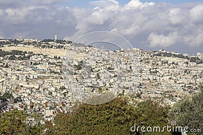 A view of The Mount of Olives a place of great significance in J Stock Photo