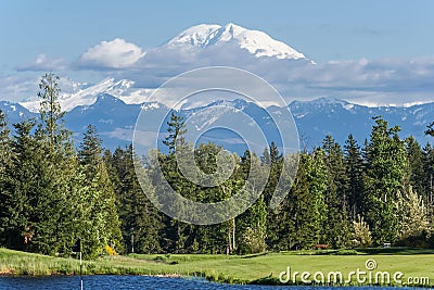 View of Mount Rainier summit Washington USA Stock Photo