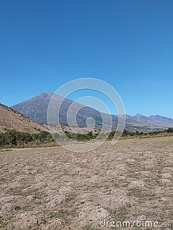 View mount Rinjani Indonesia Lombok Stock Photo