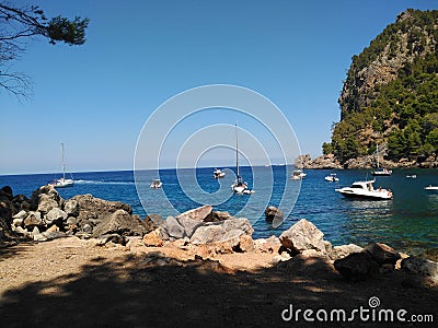 View on a mountain coast Stock Photo