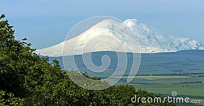 View On Mountain Elbrus of Pyatigorsk city Stock Photo