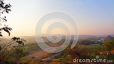 View from the mountain in India Stock Photo
