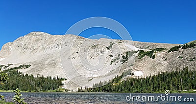 View of Mountain and Lake Stock Photo