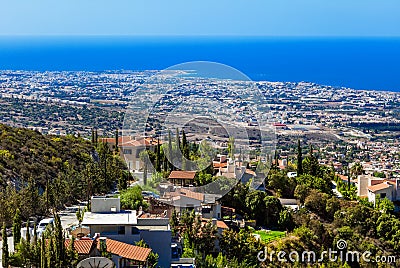 View from mountain, Limassol, Cyprus Stock Photo