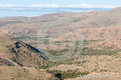 View from the mountain pass on the Kranskop Loop Stock Photo