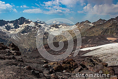 Summer mountain landscape of The Greater Caucasus range Stock Photo