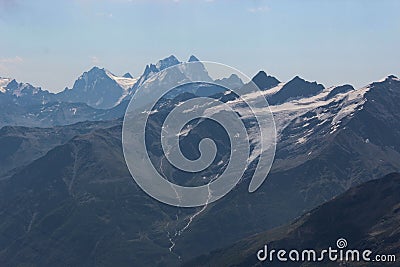 Summer mountain landscape of The Greater Caucasus range Stock Photo