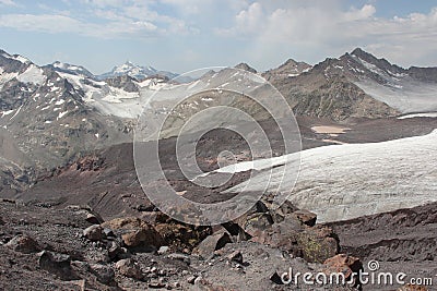 Summer mountain landscape of The Greater Caucasus range Stock Photo