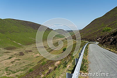 View of the mountain road and pass in Gwalia, Bala, Gwynedd, Wales Stock Photo