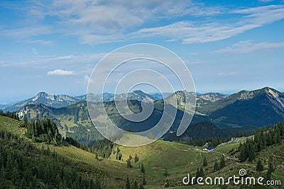 View from the mountain shelter called Rotwandhaus Stock Photo