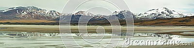 View of mountains and Aguas calientes or Piedras rojas salt Lake in Sico Pass Stock Photo