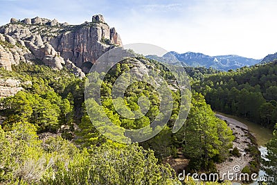 Mountains around river Ulldemo Stock Photo