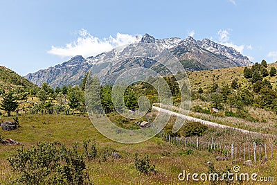 View of mountains of Carretera Austral Route - AysÃ©n, Chile Stock Photo