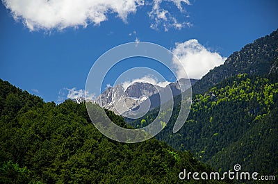 View of mountains Olympus, Pieria, Macedonia, Greece Stock Photo