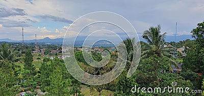 View at mountains with skys and blue Stock Photo