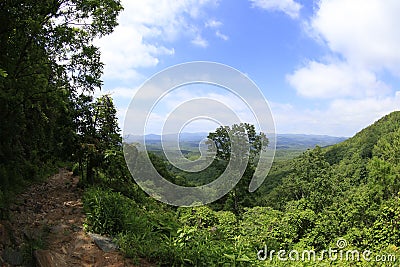 View of the mountains from the top of Amicalola Falls State Park Stock Photo