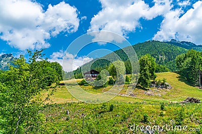 View of mountains around St. Wolfgang market town, Austria Stock Photo