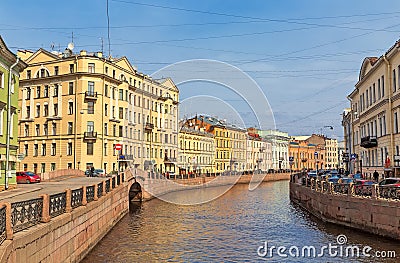 View of the Moyka river, St. Petersburg Editorial Stock Photo