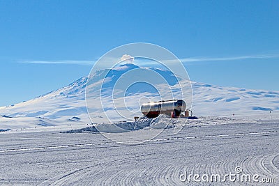 View of Mt. Erebus in Antarctica Stock Photo