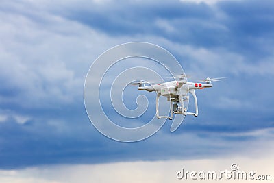 View on multicopter flight Stock Photo