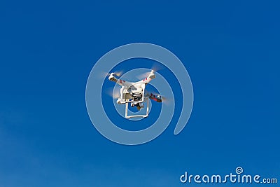 View on multicopter flight Stock Photo