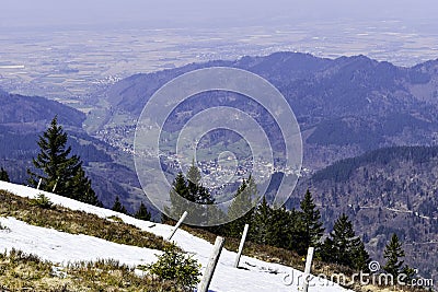 View at Munstertal from Belchen, Germany Stock Photo