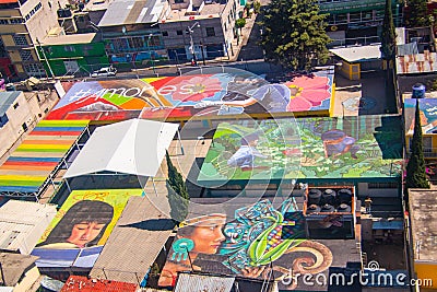 Murals in Iztapalapa Editorial Stock Photo